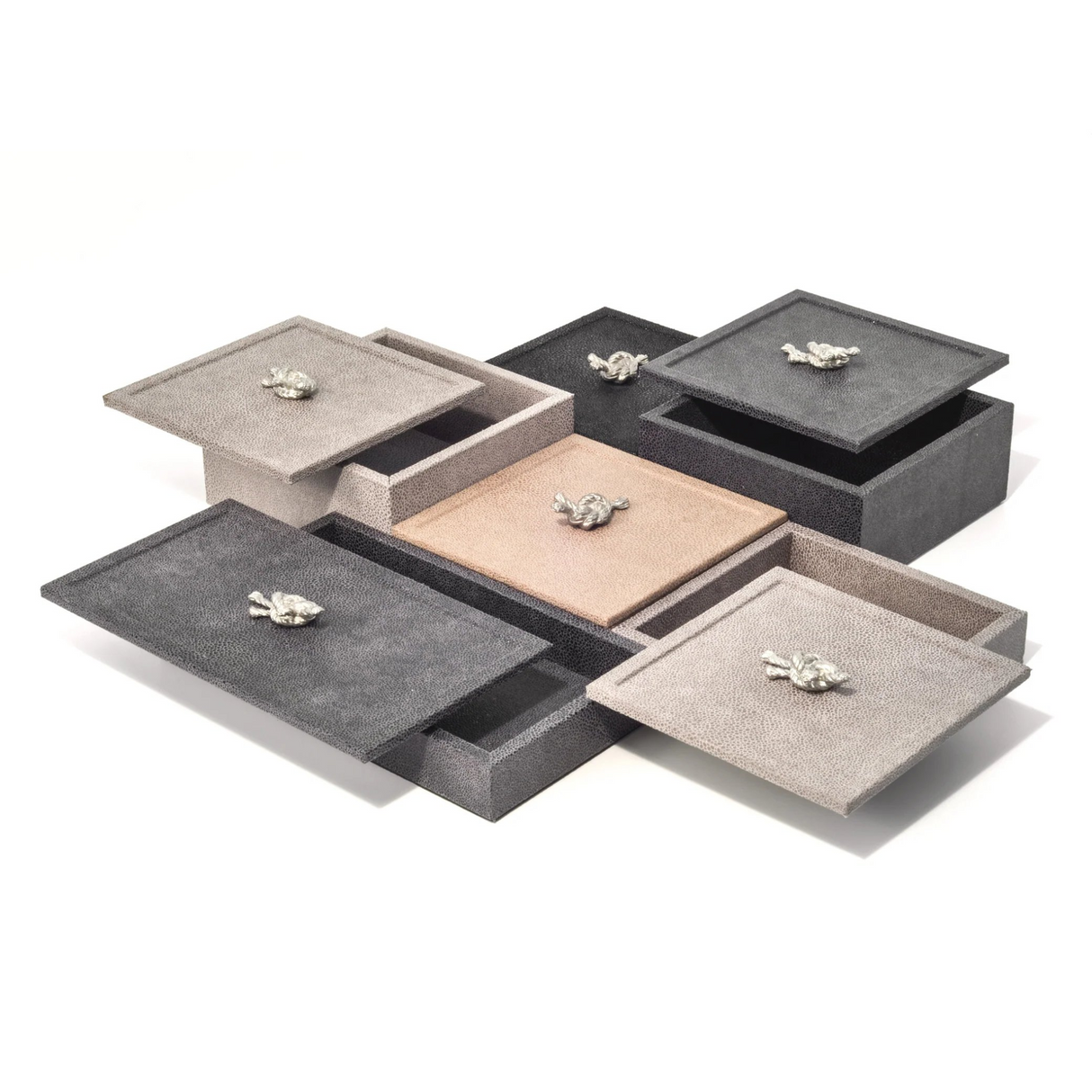 Leather Wrapped Square Box | Pinetti Thalia | OROA.com