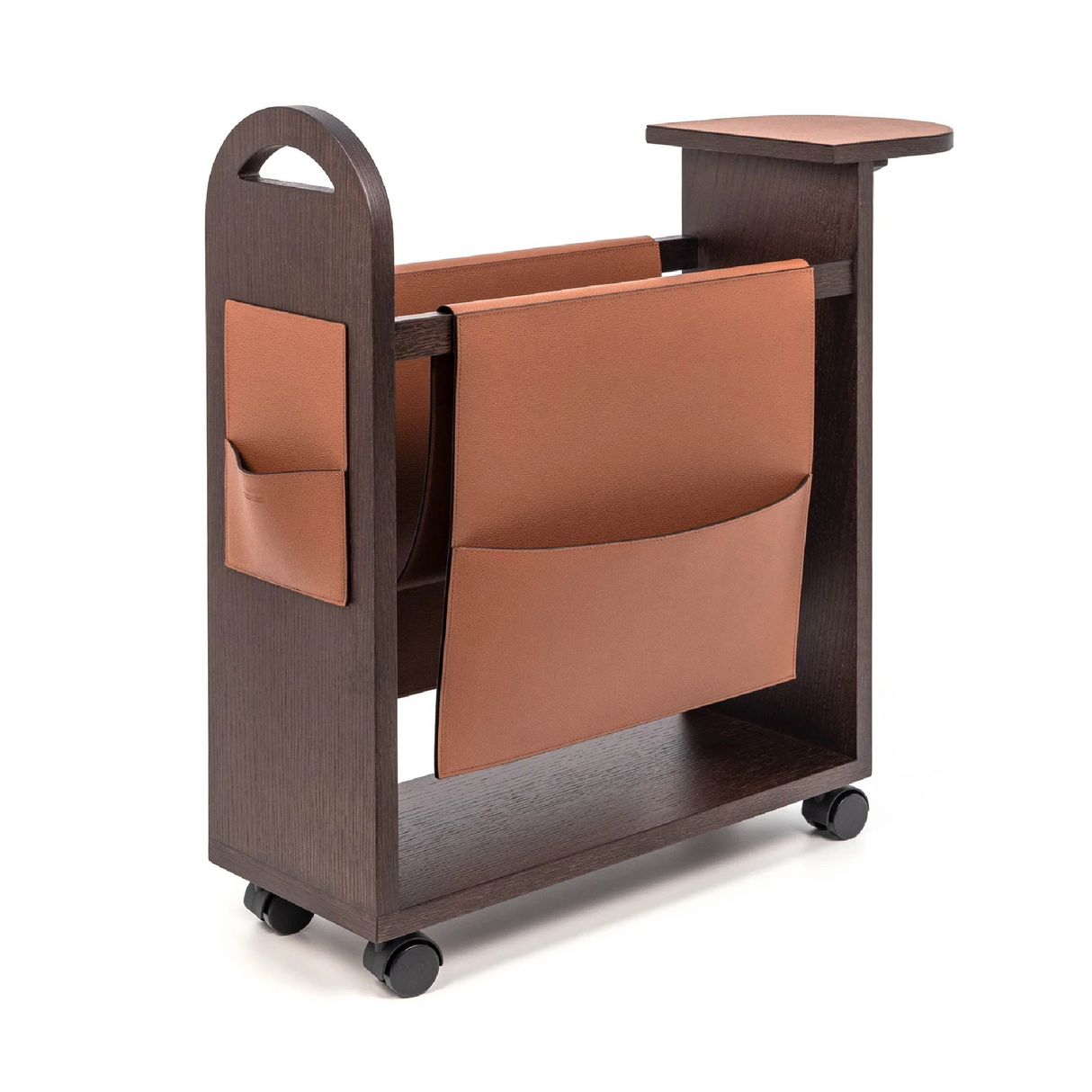 Wheeled Wooden Magazine Rack | Pinetti Tata | OROA.com