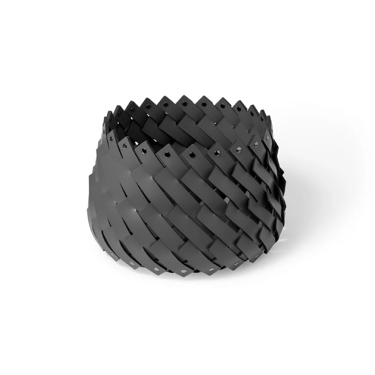 Leather Strips Round Basket S | Oroa.com