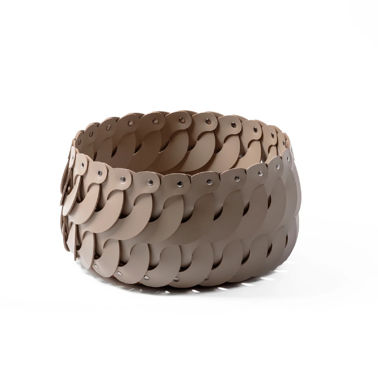 S-Shaped Woven Leather Basket S | Pinetti Alicante | OROA.com