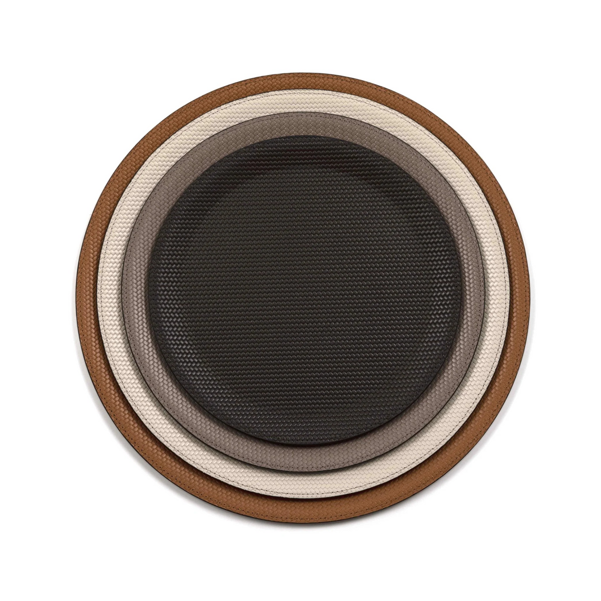 Round Calf Leather Tray | Pinetti Victor | OROA.com