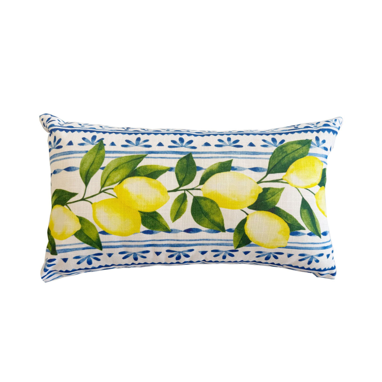 Summer Fresh Lemon Lumbar Outdoor Pillow - OROA