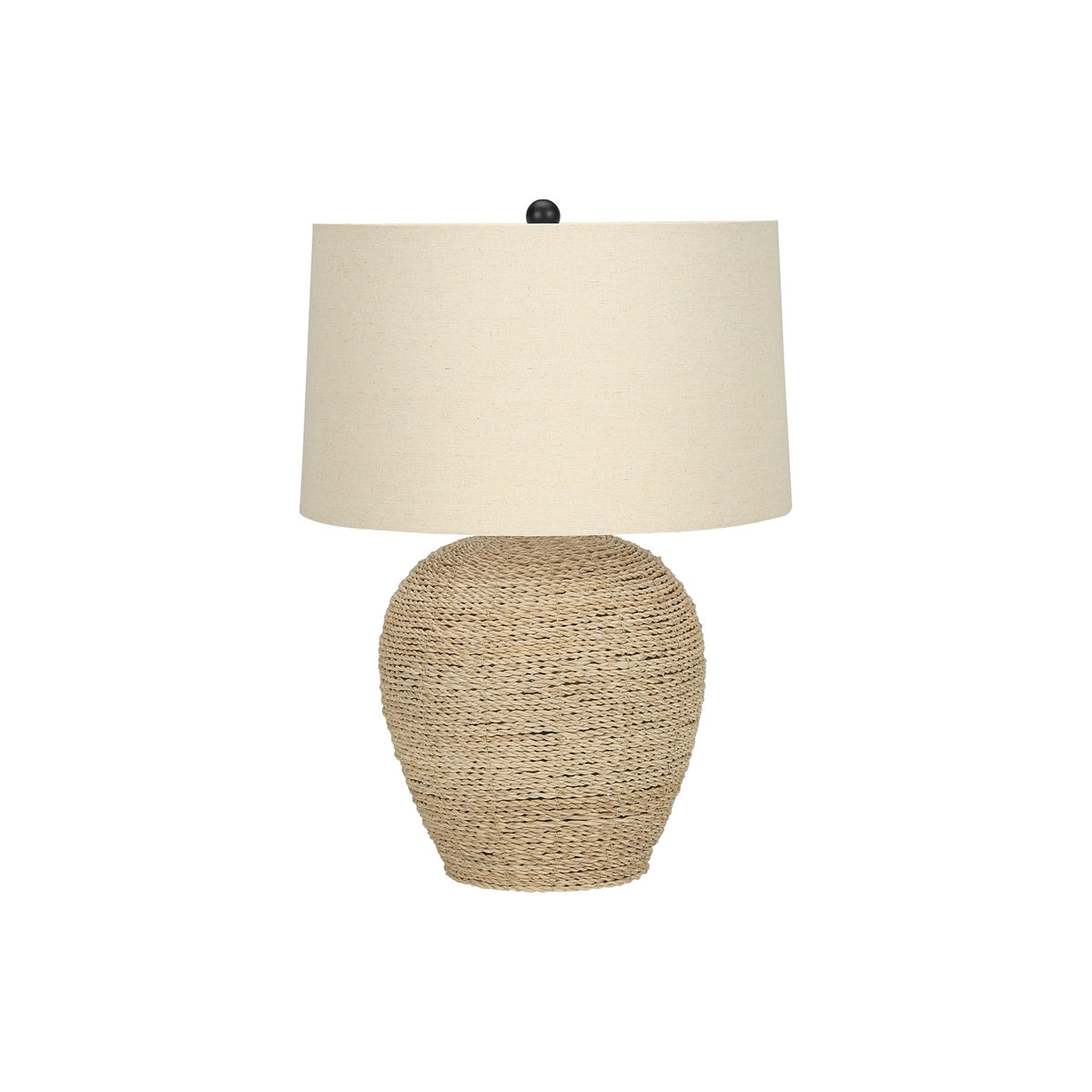 Transitional Table Lamp with Rattan Base