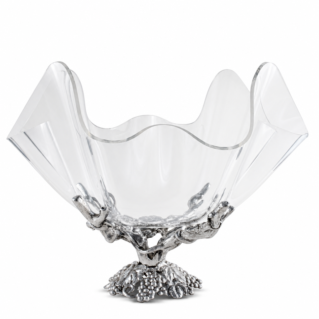 Intricate Grapevine & Acrylic Serving Bowl - OROA