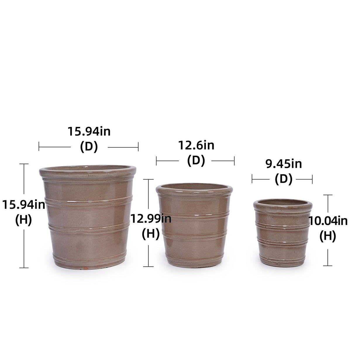3 Pieces Flowerpot Planter for Patio