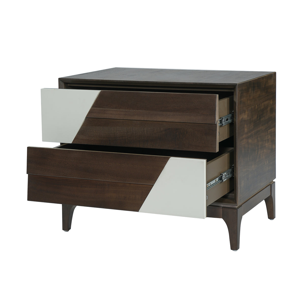Brown and Cream Geometric Nightstand – OROA, view 3