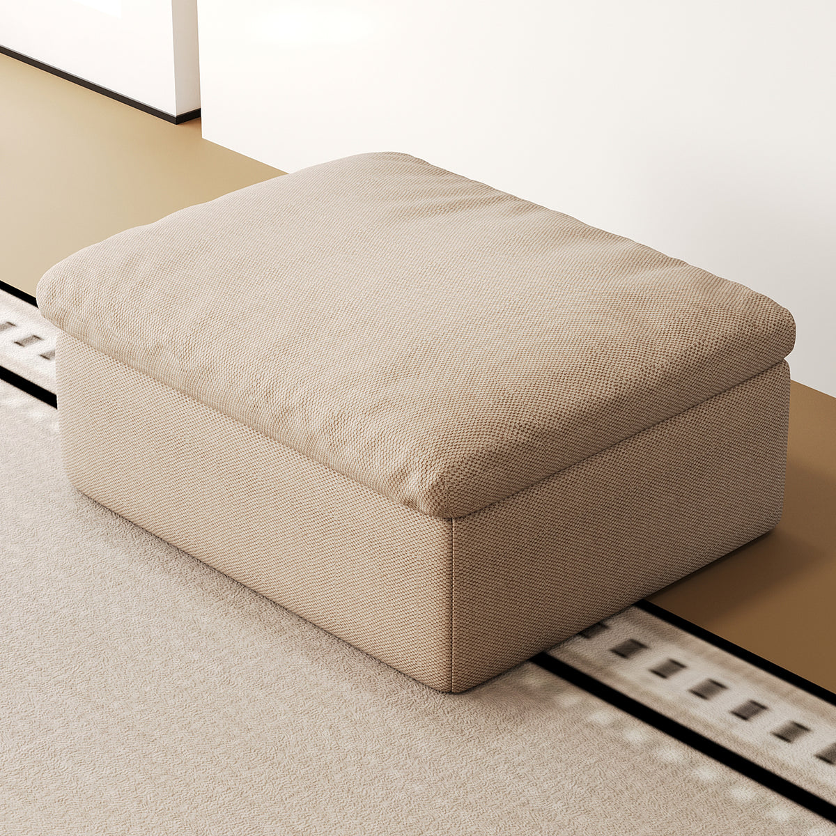 Khaki Chenille Ottoman by Catchy – OROA