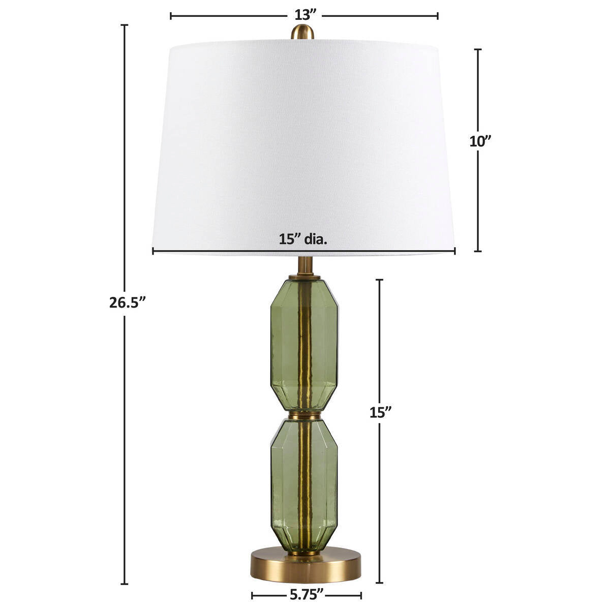 Green Glass Table Lamp - OROA