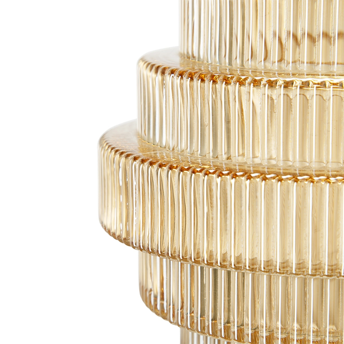 Tiered Geometric Amber Luster Clear Vase (S/2)