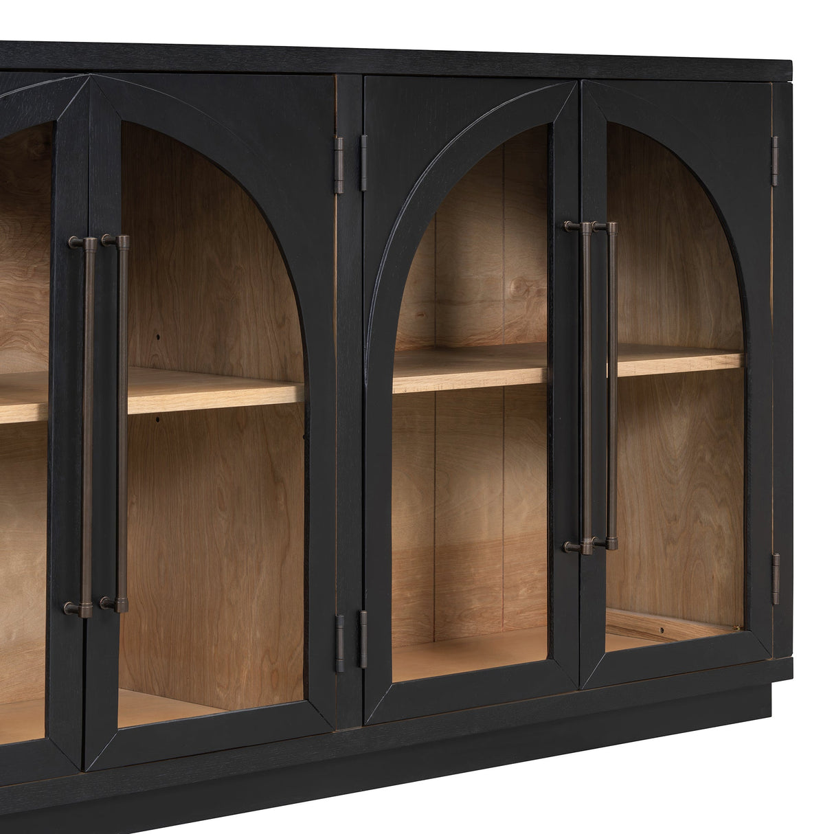 Black Vintage Arched Storage Buffet Cabinet - OROA
