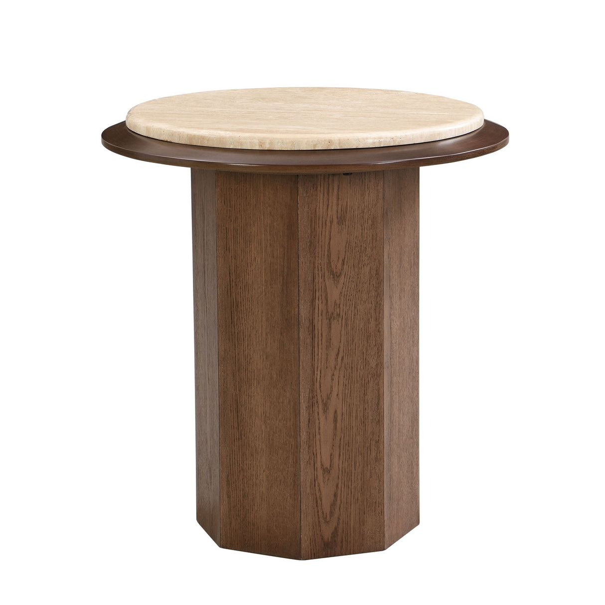Kasha Walnut Side Table - Round
