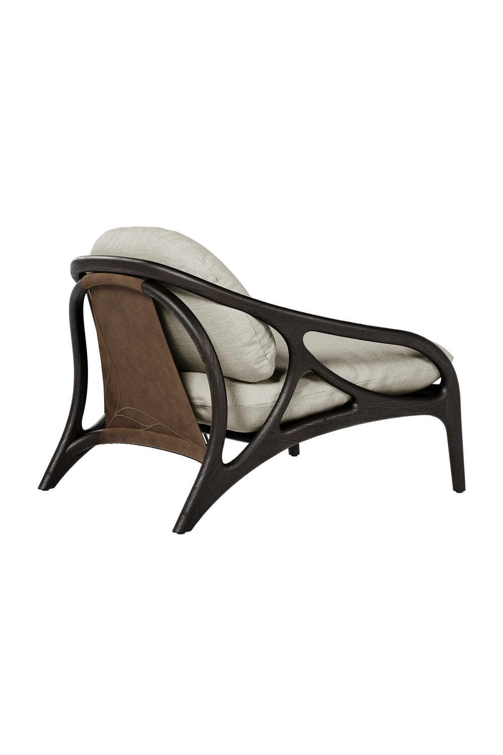 Beige Chenille Lounge Chair | Morpho By Tomorrowland Vime | Oroa.com
