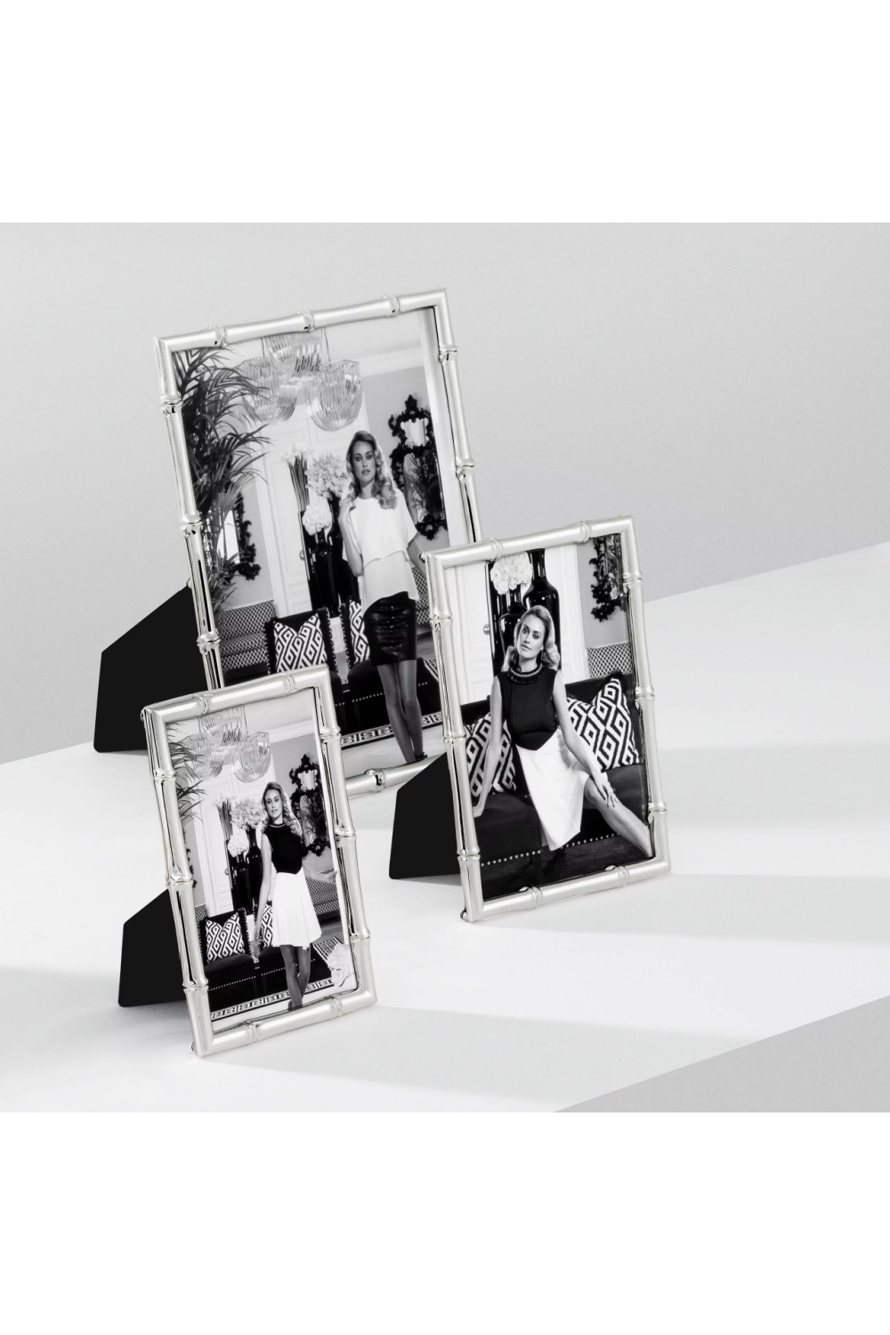 Silver-Plated Faux-Bamboo Picture Frame | Eichholtz Holden - L | Oroa.com