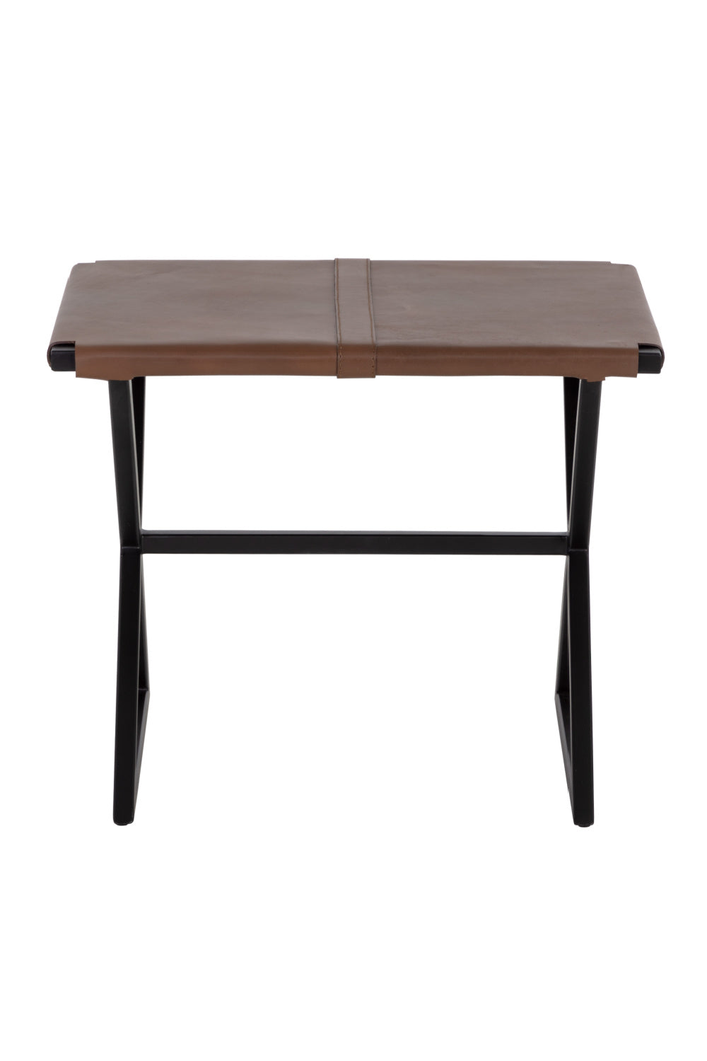 Brown Leather Stool by Splendido Elon Accent Stool