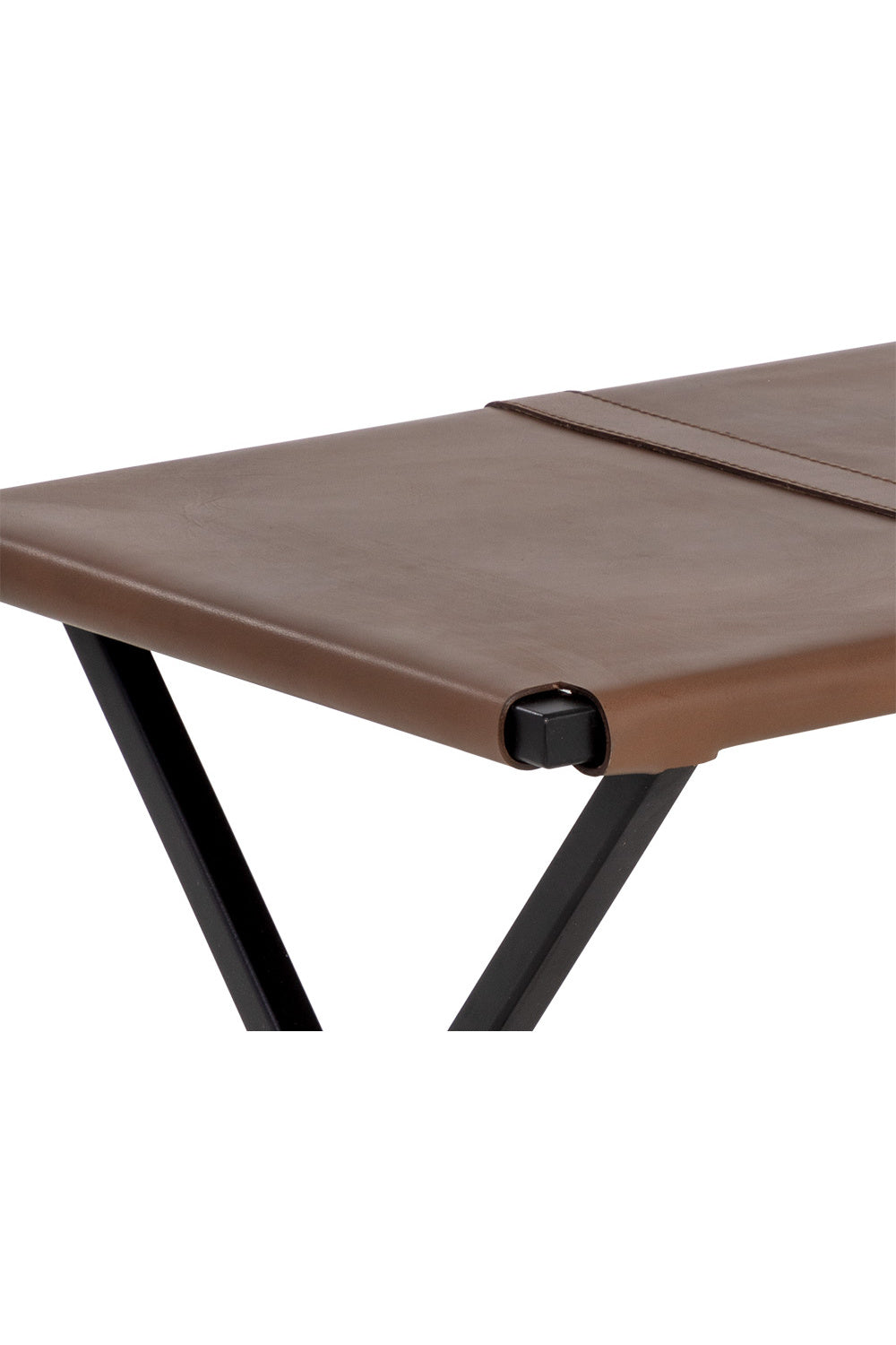 Brown Leather Stool by Splendido Elon Accent Stool, alternate view 4