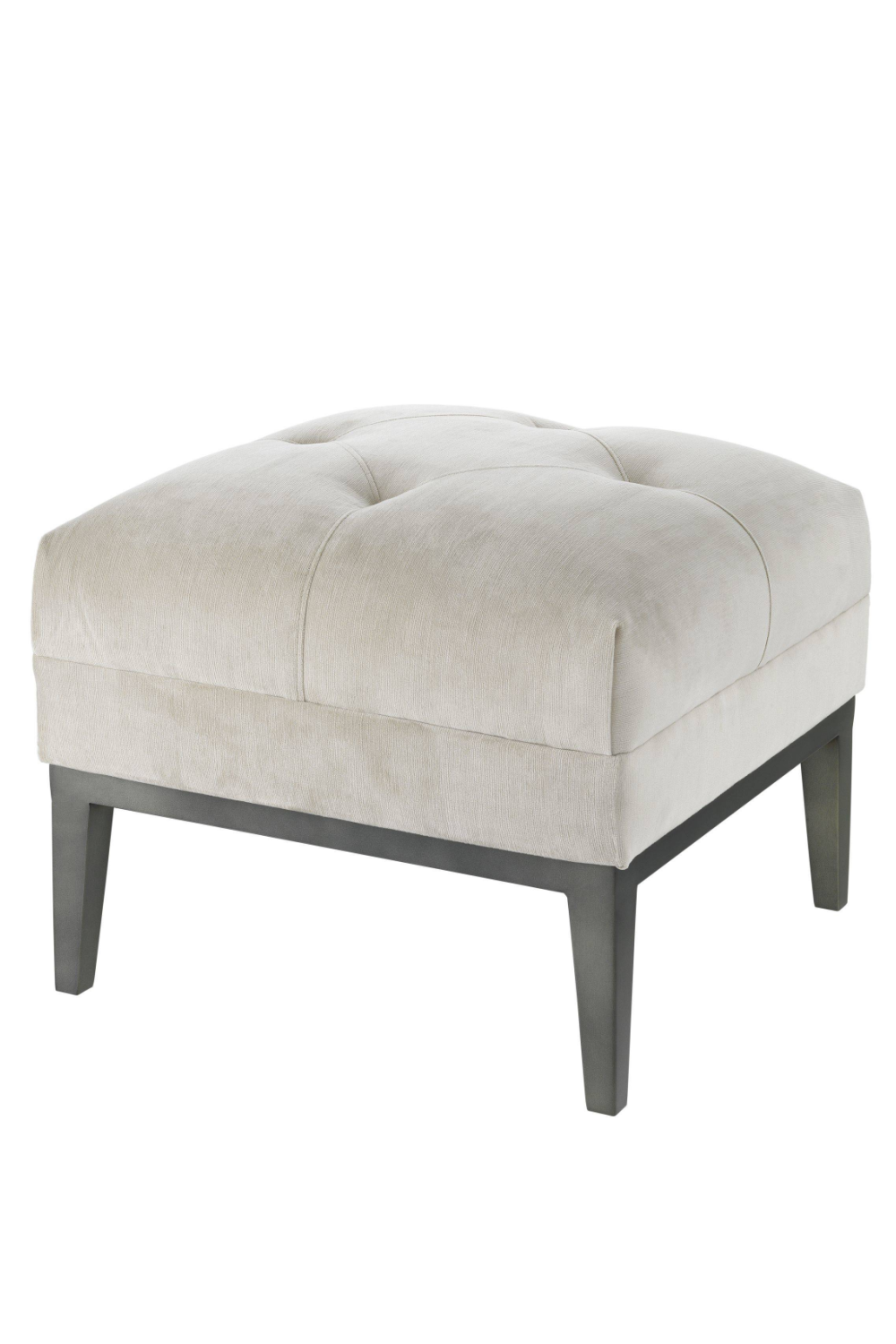 Pebble Gray Tufted Accent Stool | Eichholtz Cesare | OROA TRADE