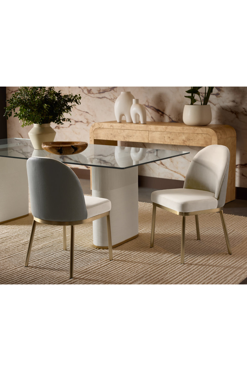 Taupe Arched-Back Dining Chairs (2) by Splendido Lavania, alternate view 10