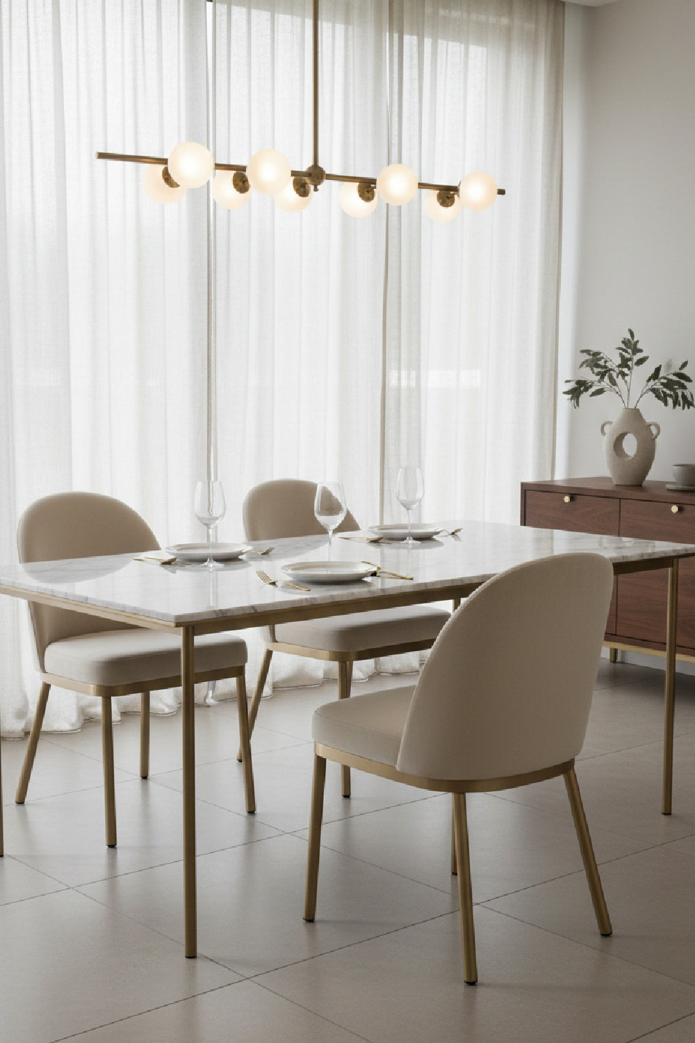 Taupe Arched-Back Dining Chairs (2) by Splendido Lavania, alternate view 2