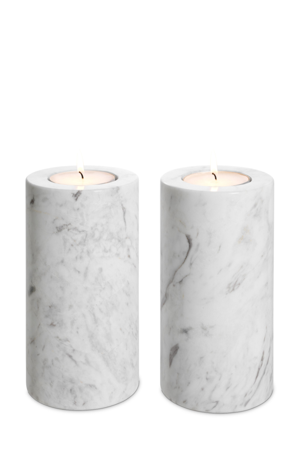 White Marble Tealight Holders (2) | Eichholtz Tobor | Oroa.com