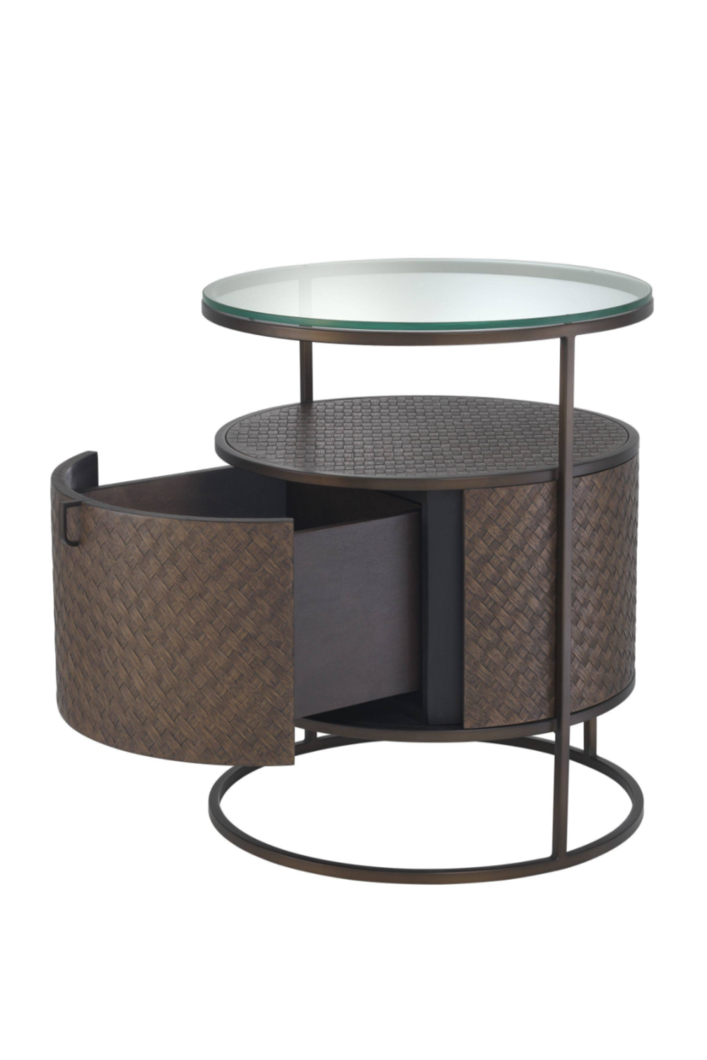 Round Woven Oak Bedside Table | Eichholtz Napa Valley | Oroa.com