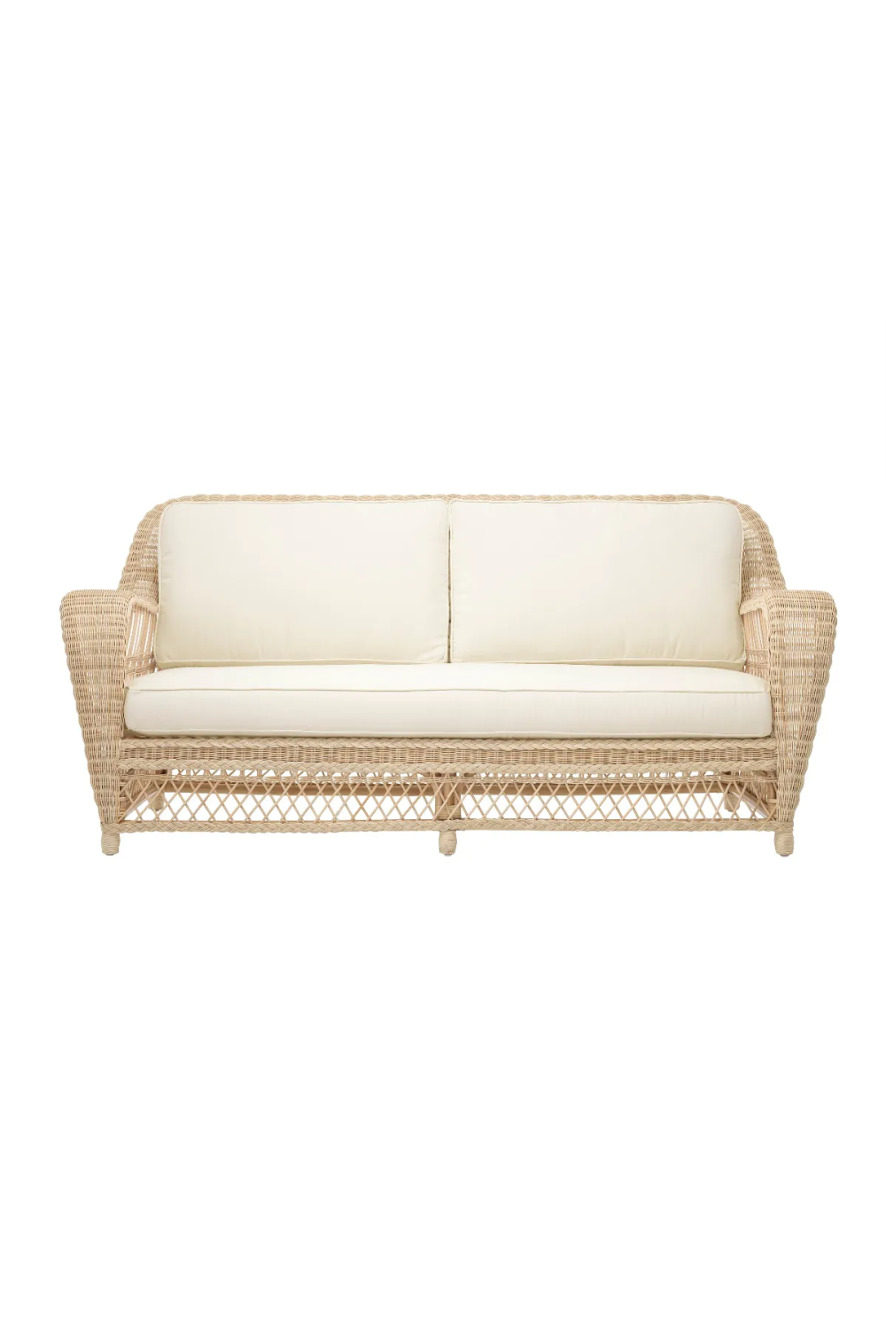 Beige best sale rattan sofa