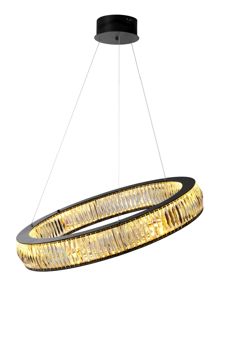 Black Ring Crystal Glass Chandelier L | Vancouver | OROA TRADE