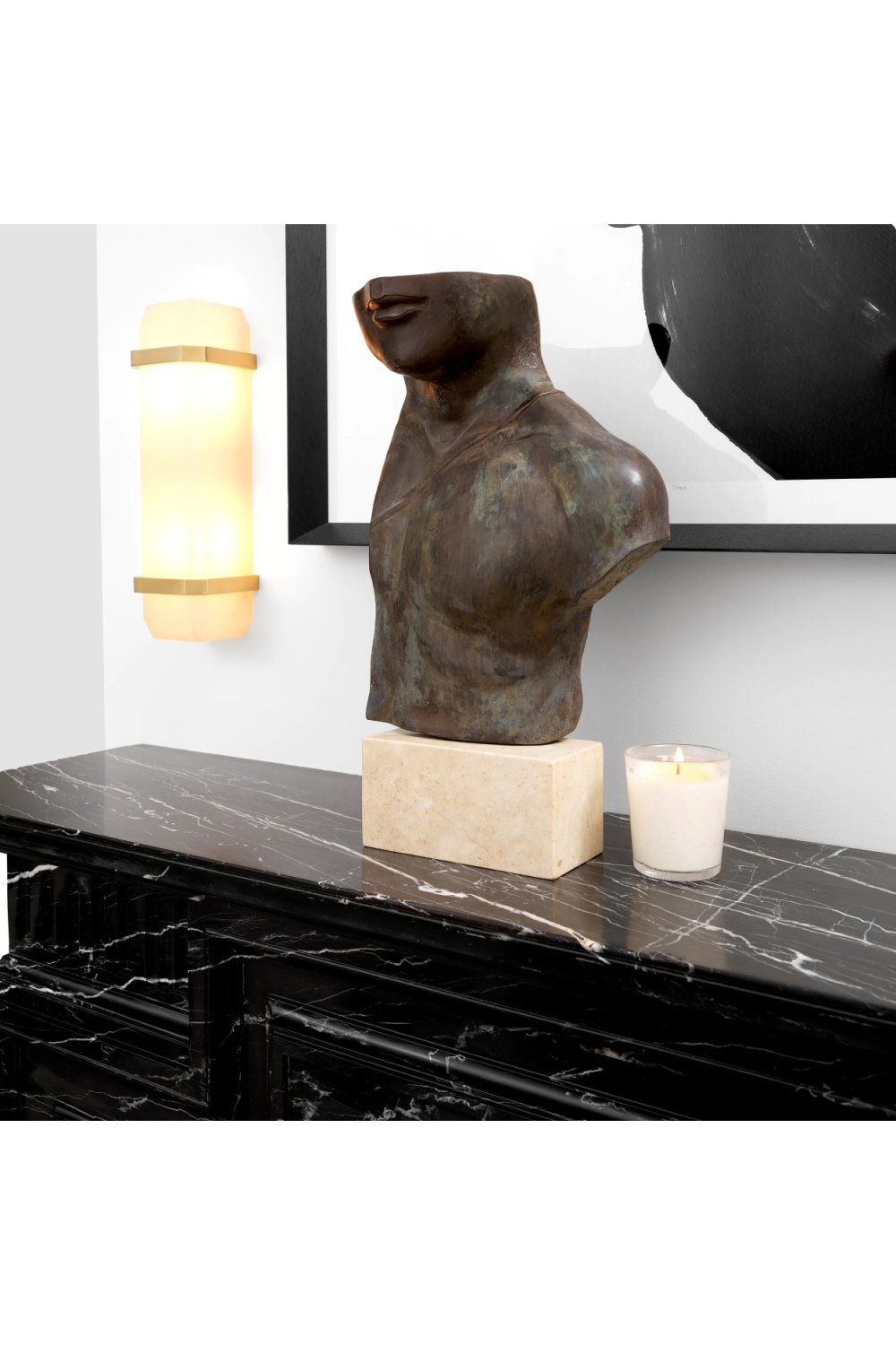 Alabaster Block Wall Lamp | Eichholtz Pandora | Oroa.com