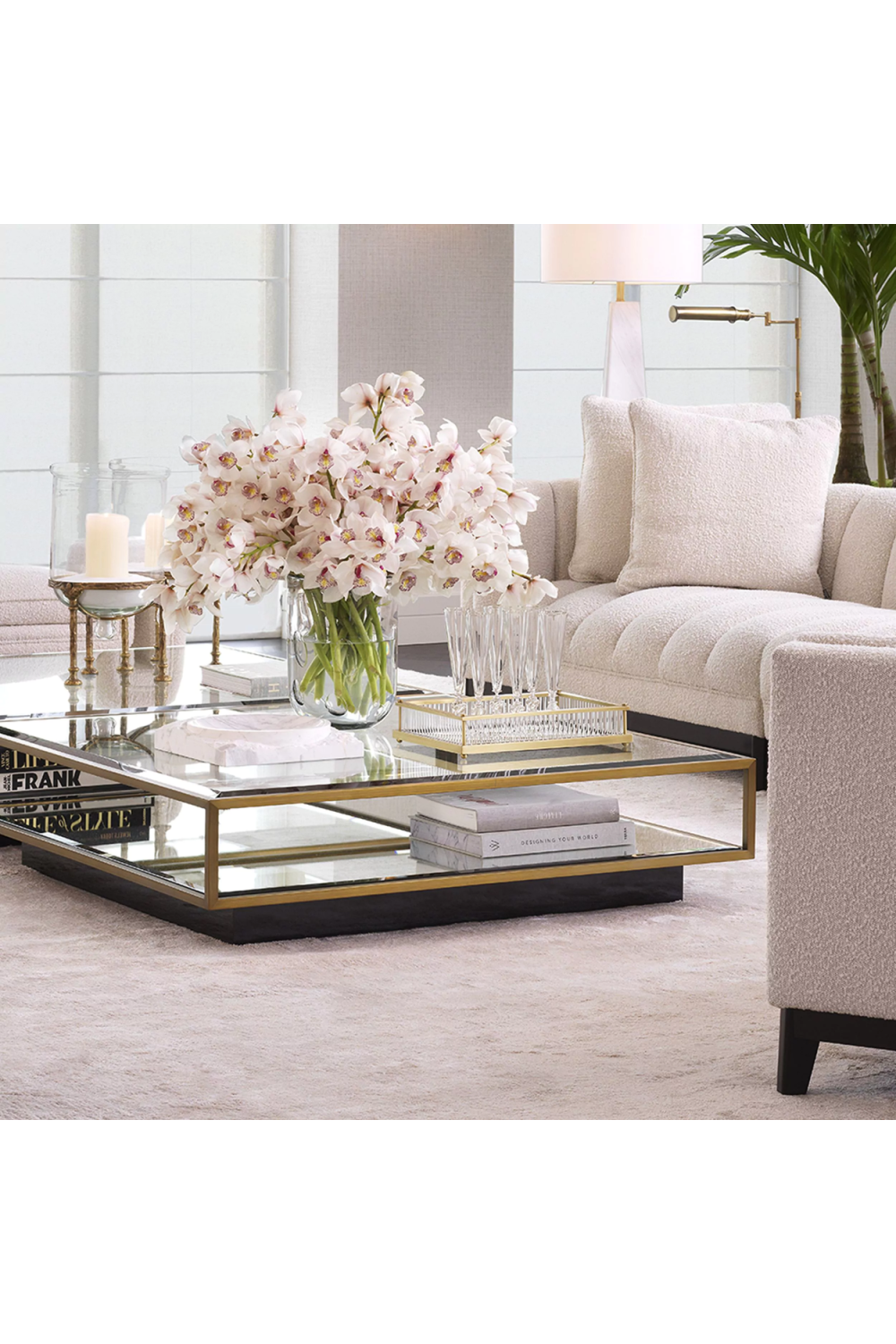 Mirror Bottom Rectangular Tray | Eichholtz Cora | Oroa.com