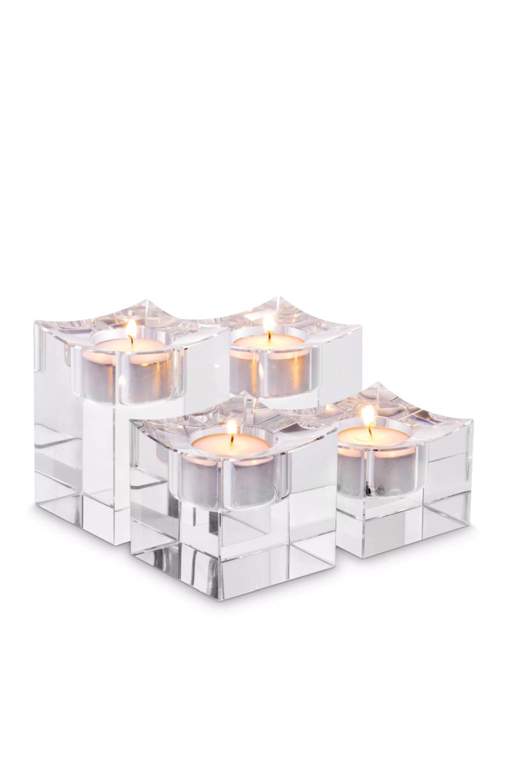 Crystal Tealight Holder Set (4) | Eichholtz Giancarlo | Oroa.com