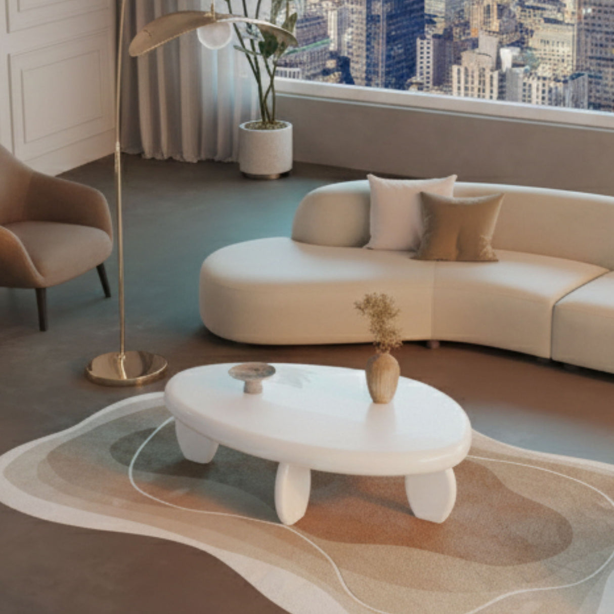 Cobblestone Coffee Table - White balance