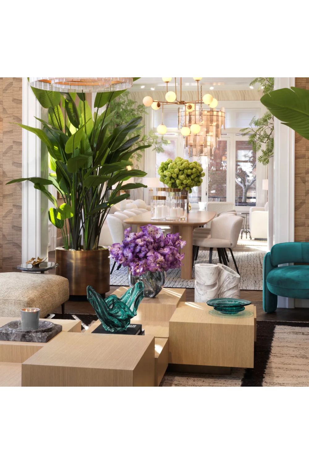 Oak Geometrical Coffee Table | Eichholtz Nerone | Oroa.com