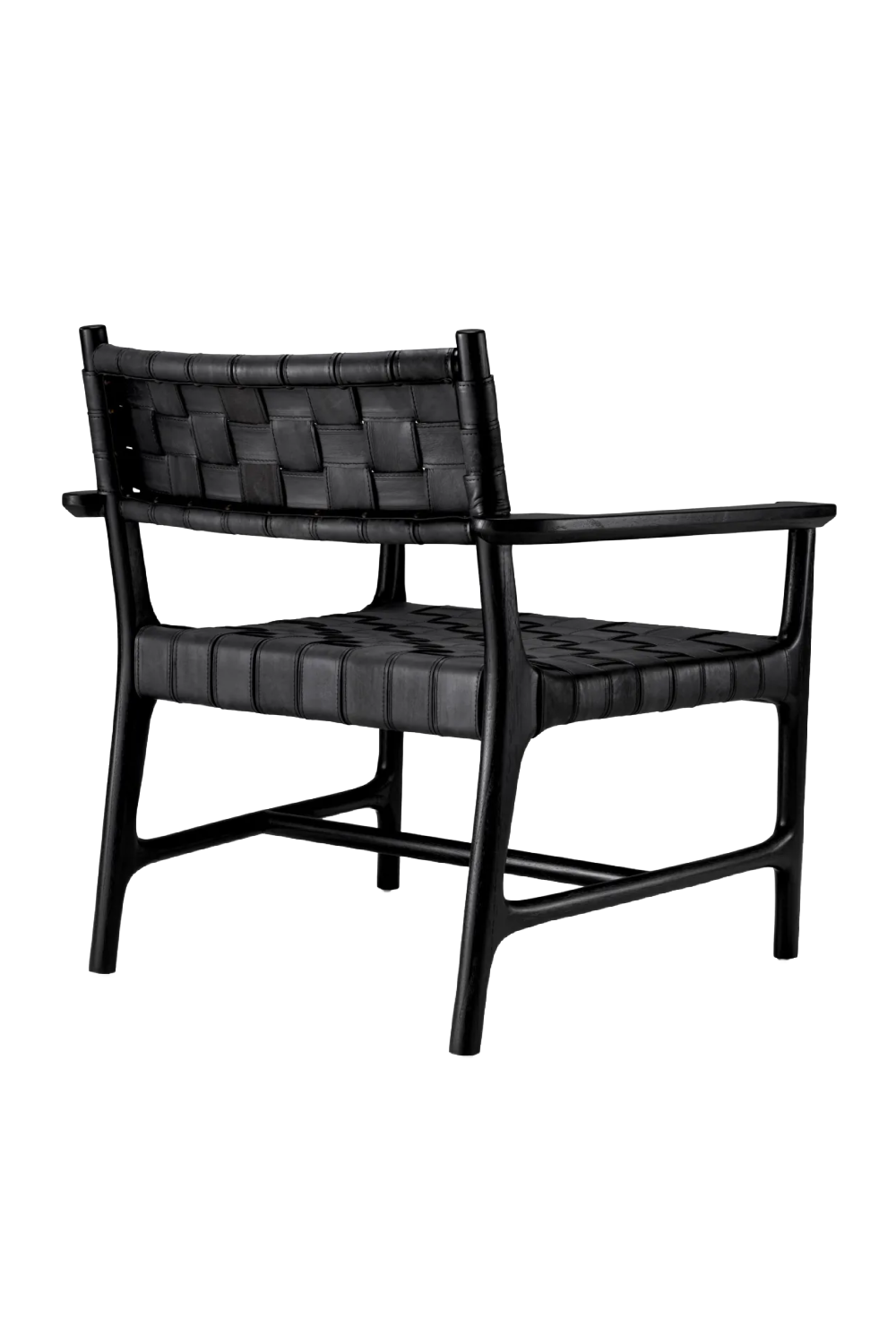 Woven Black Leather Lounge Chair | Eichholtz Tiberio | Oroa.com