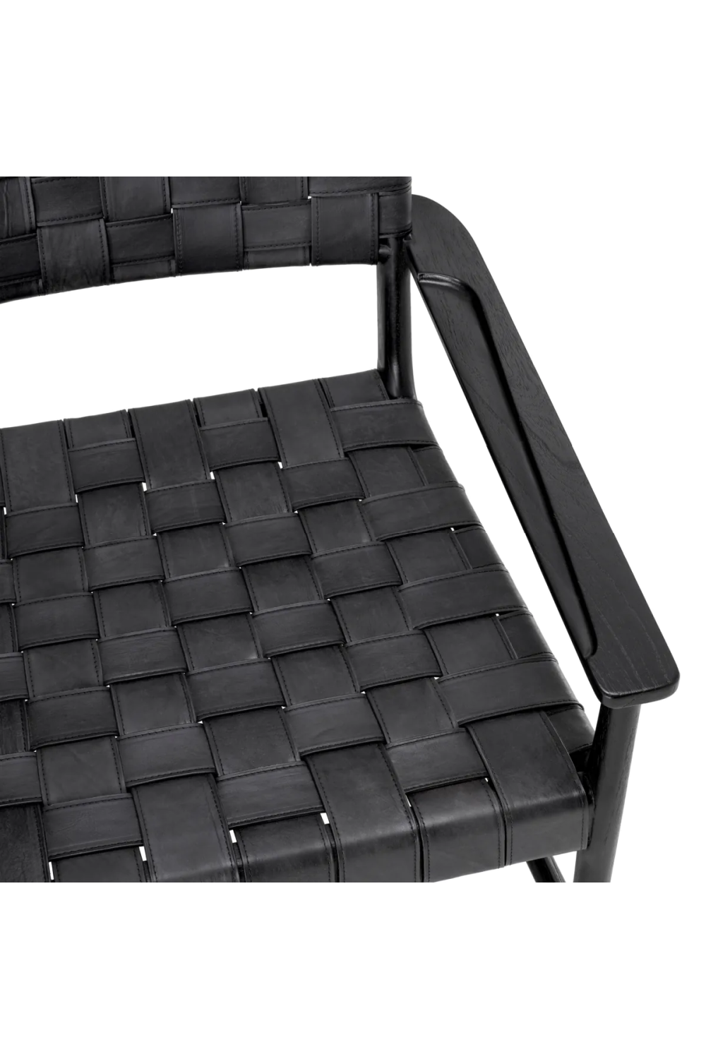 Woven Black Leather Lounge Chair | Eichholtz Tiberio | Oroa.com