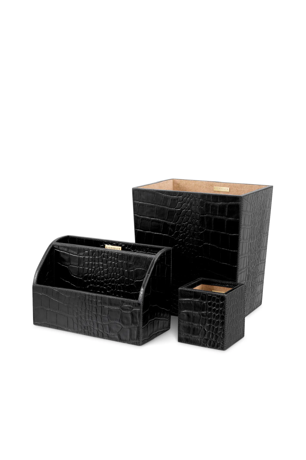 Croco Embossed Leather Desk Organizers (3) | Eichholtz Scaleo | Oroa.com