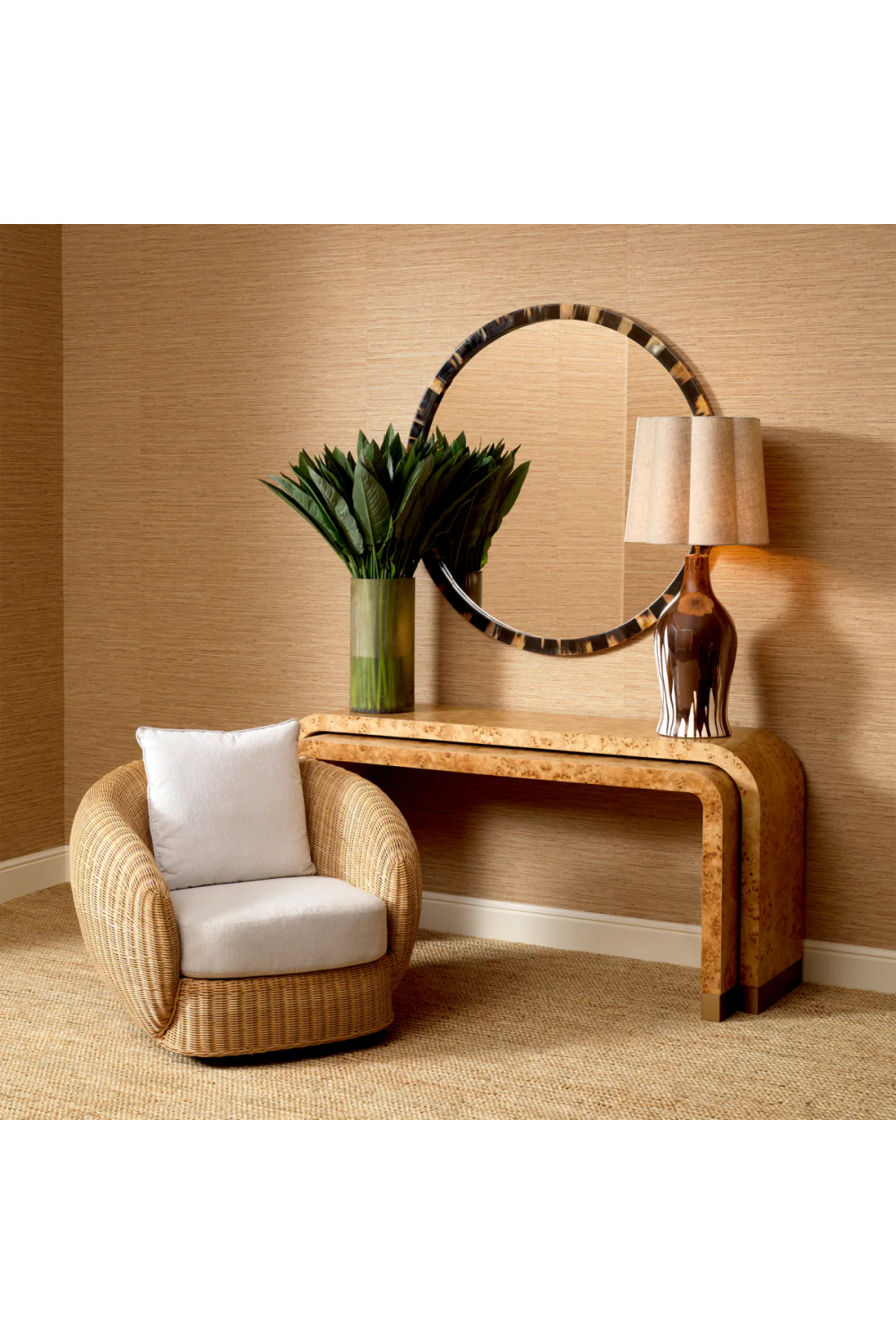 Natural Horn Oval Mirror XL | Eichholtz Saint Jerome | Oroa.com