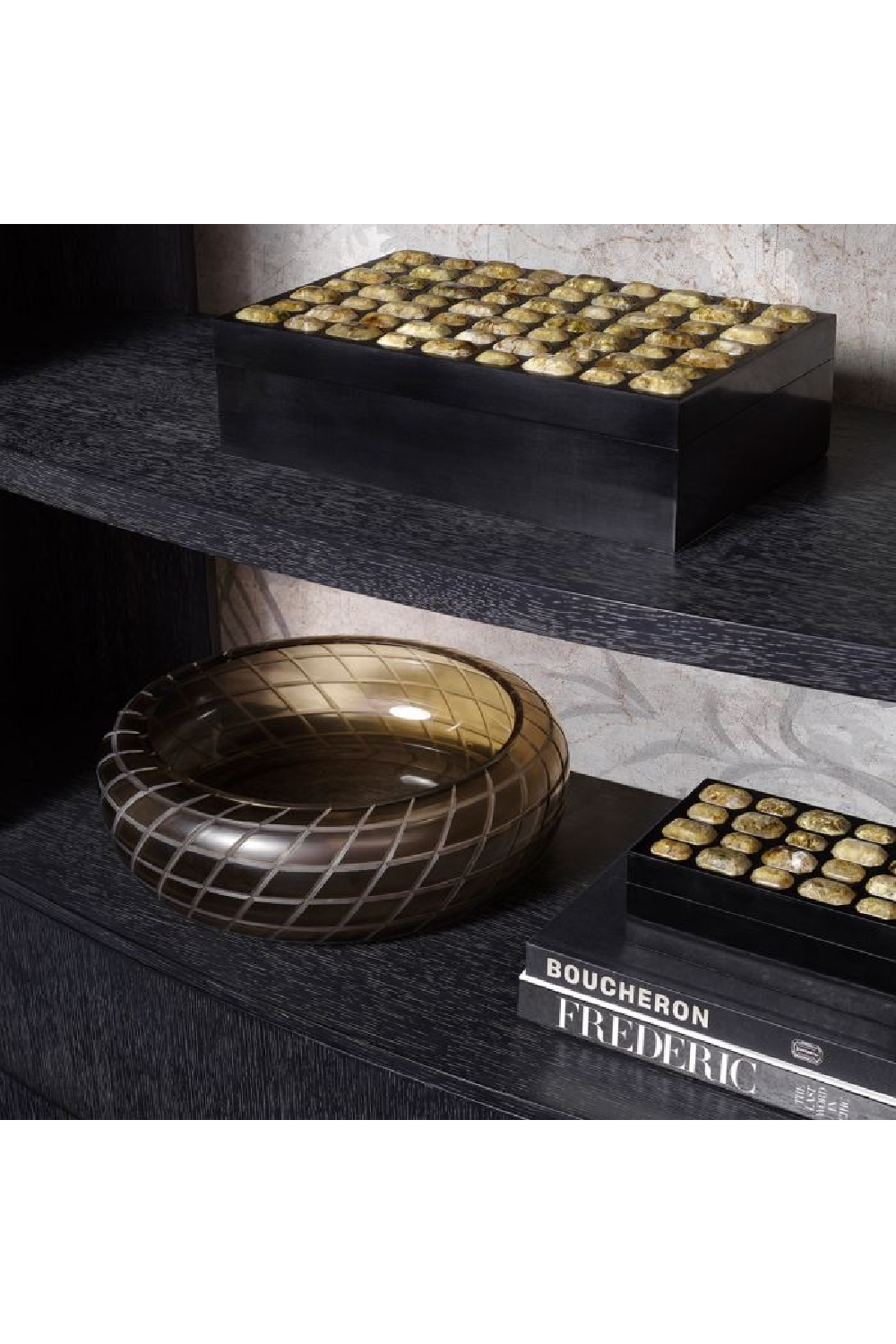 Handcut Patterned Glass Bowl | Eichholtz Tarano | Oroa.com