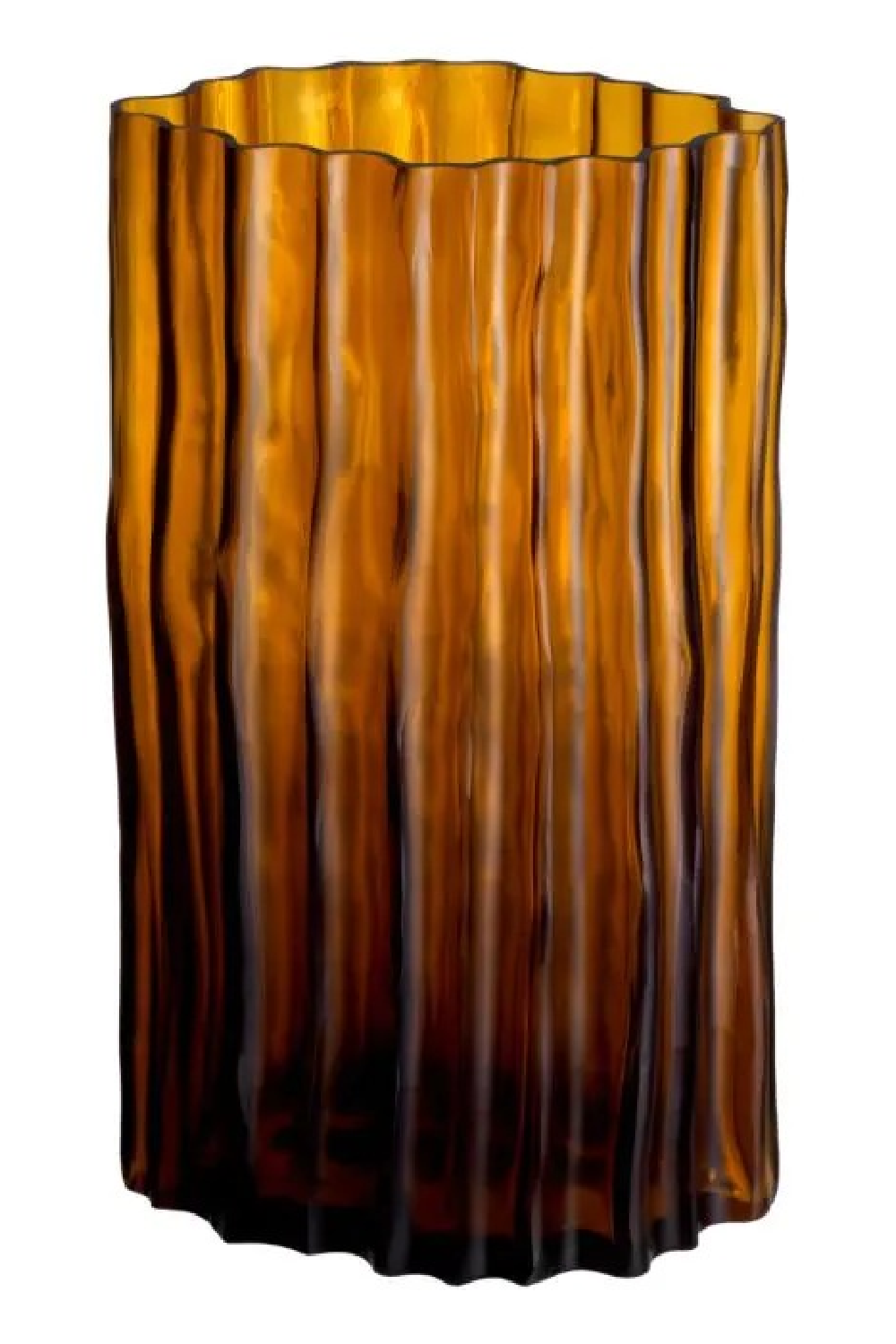 Fluted Amber Glass Vase | Eichholtz Vivente | OROA.com