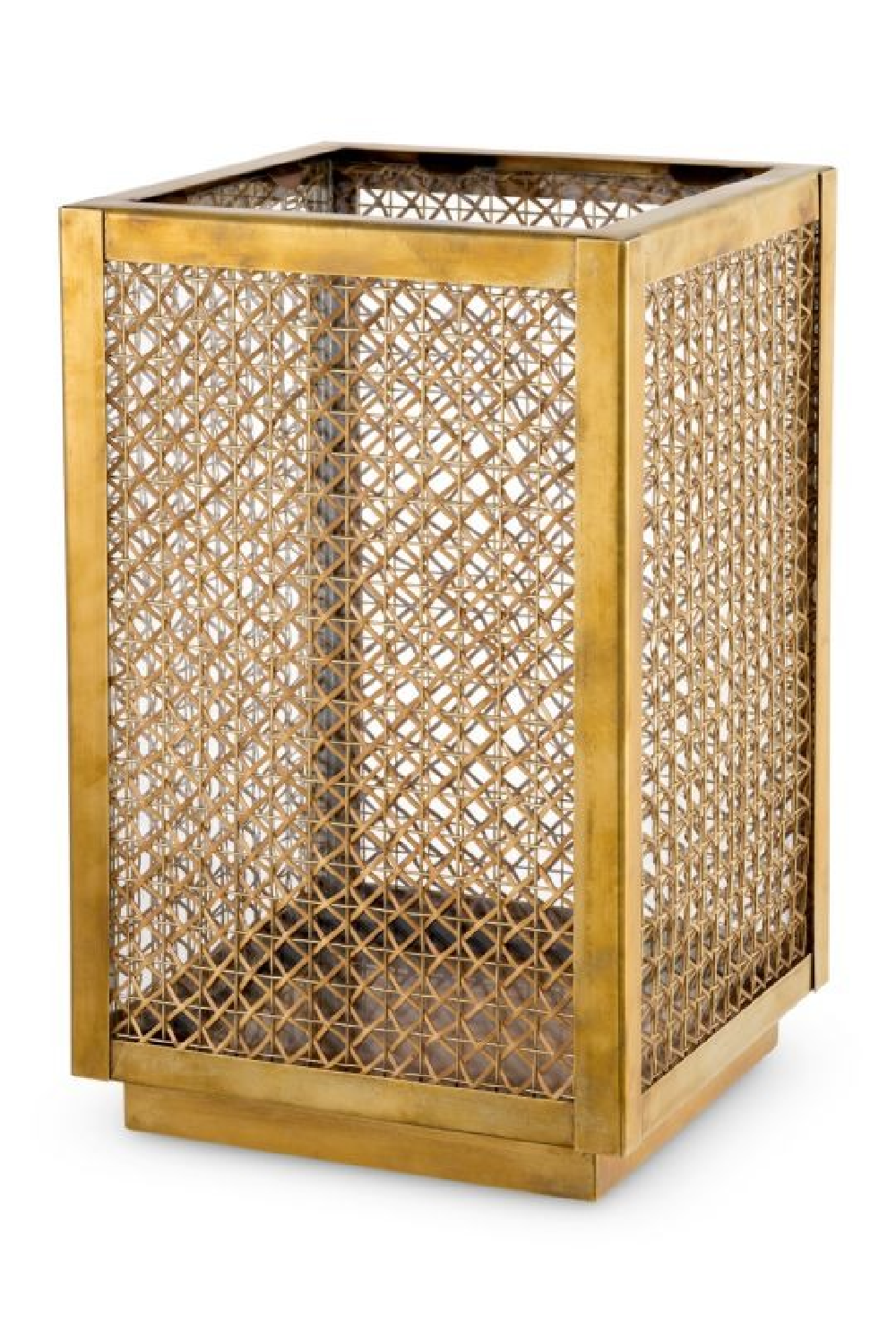 Brass Framed Rattan Hurricane | Eichholtz Cairo | Oroa.com