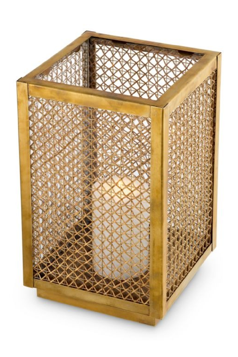 Brass Framed Rattan Hurricane | Eichholtz Cairo | Oroa.com