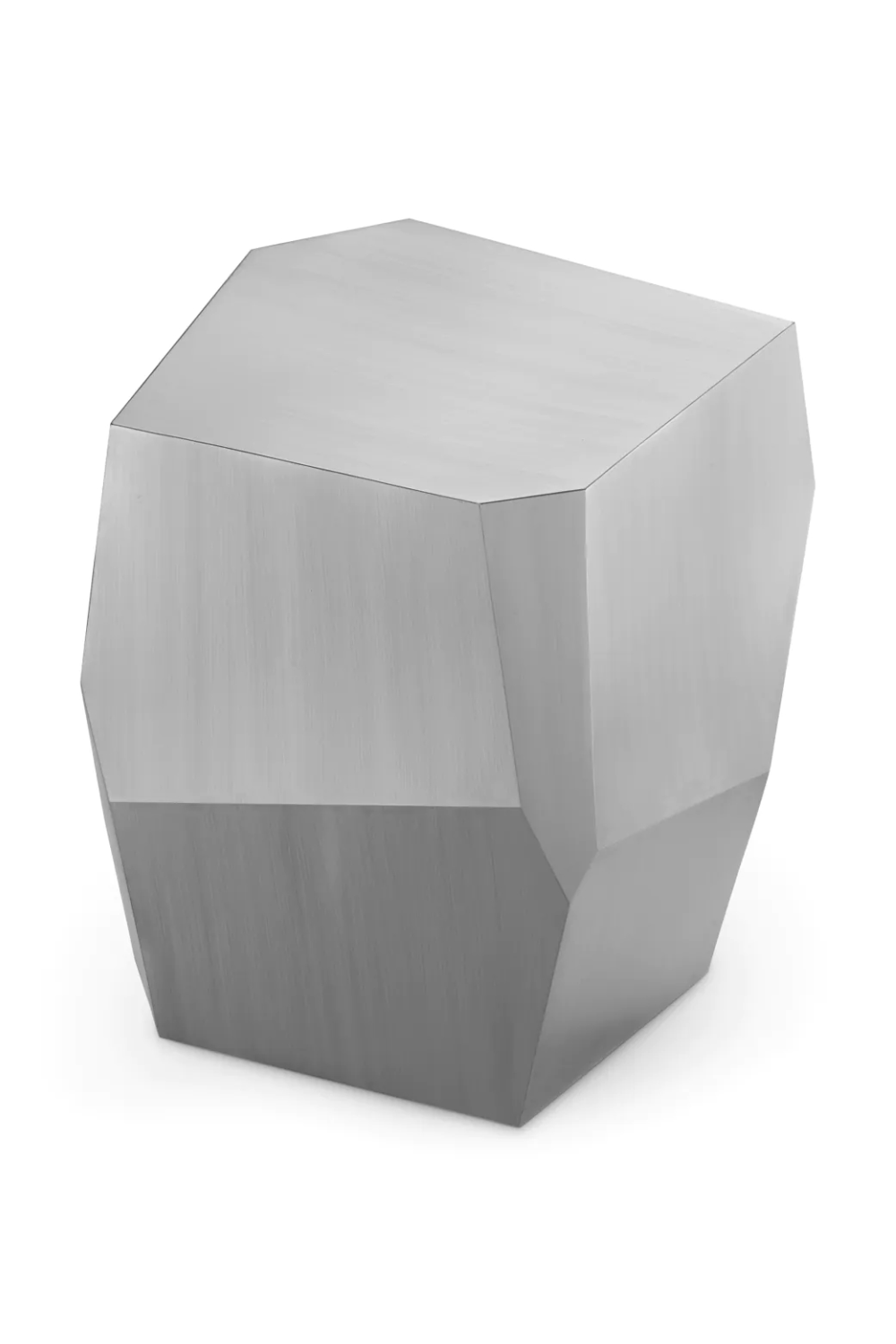 Brushed Steel Faceted Side Table | Eichholtz Ramiro | Oroa.com