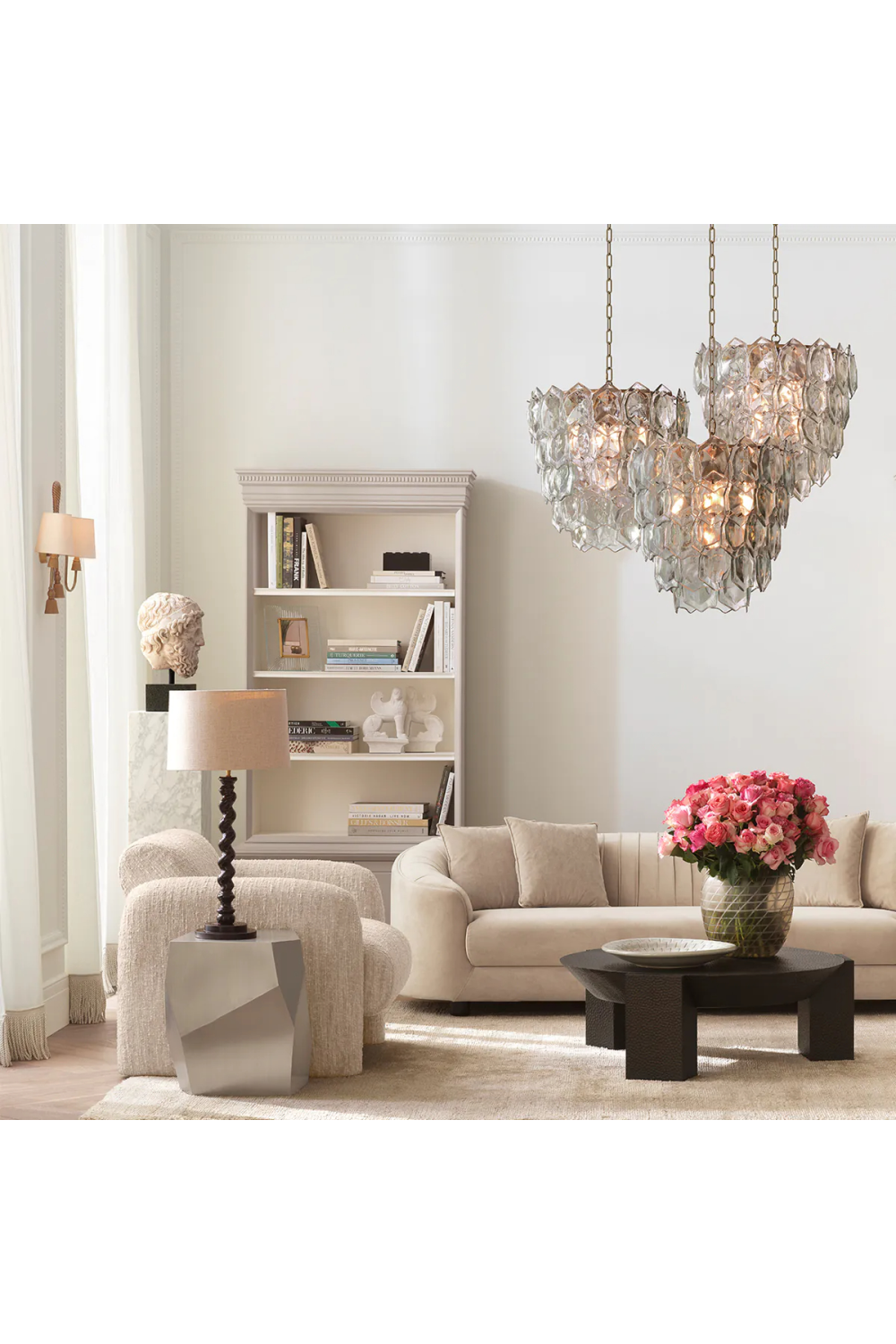 Brushed Steel Faceted Side Table | Eichholtz Ramiro | Oroa.com