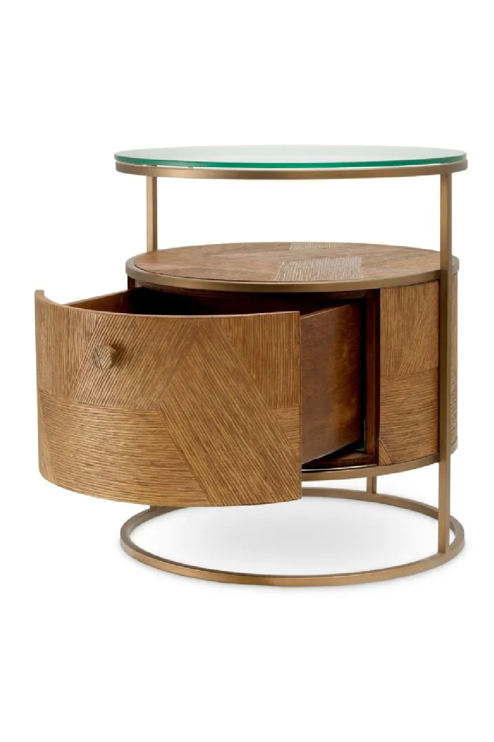 Round Oak Drawer Nightstand | Eichholtz Velutto | Oroa.com