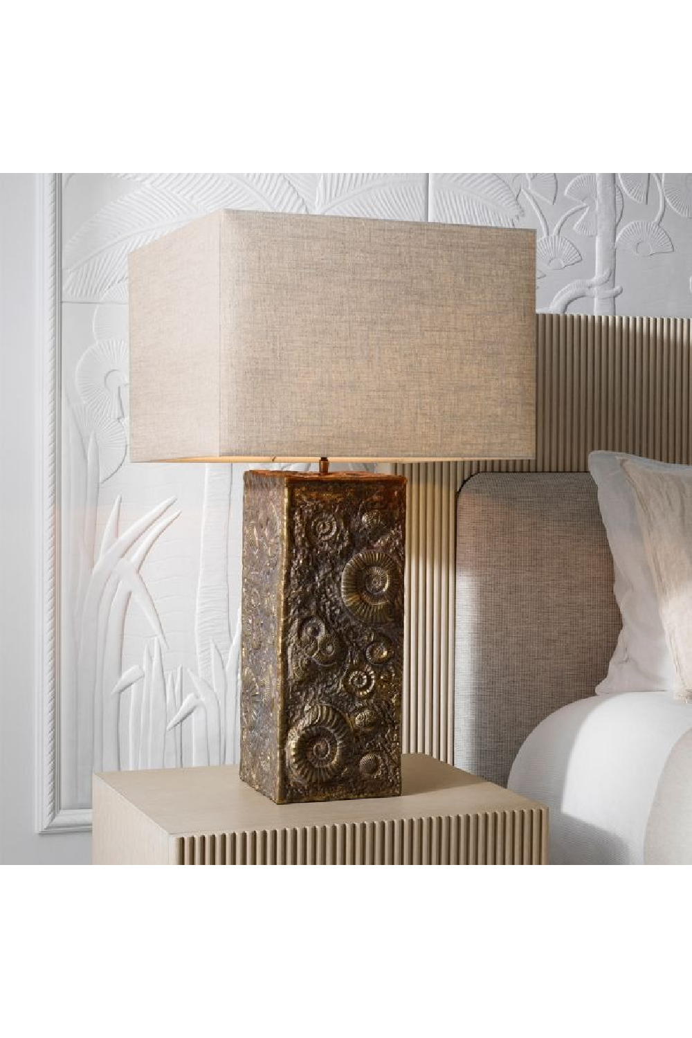 Vintage Brass Fossil Table Lamp | Eichholtz Kamari | Oroa.com