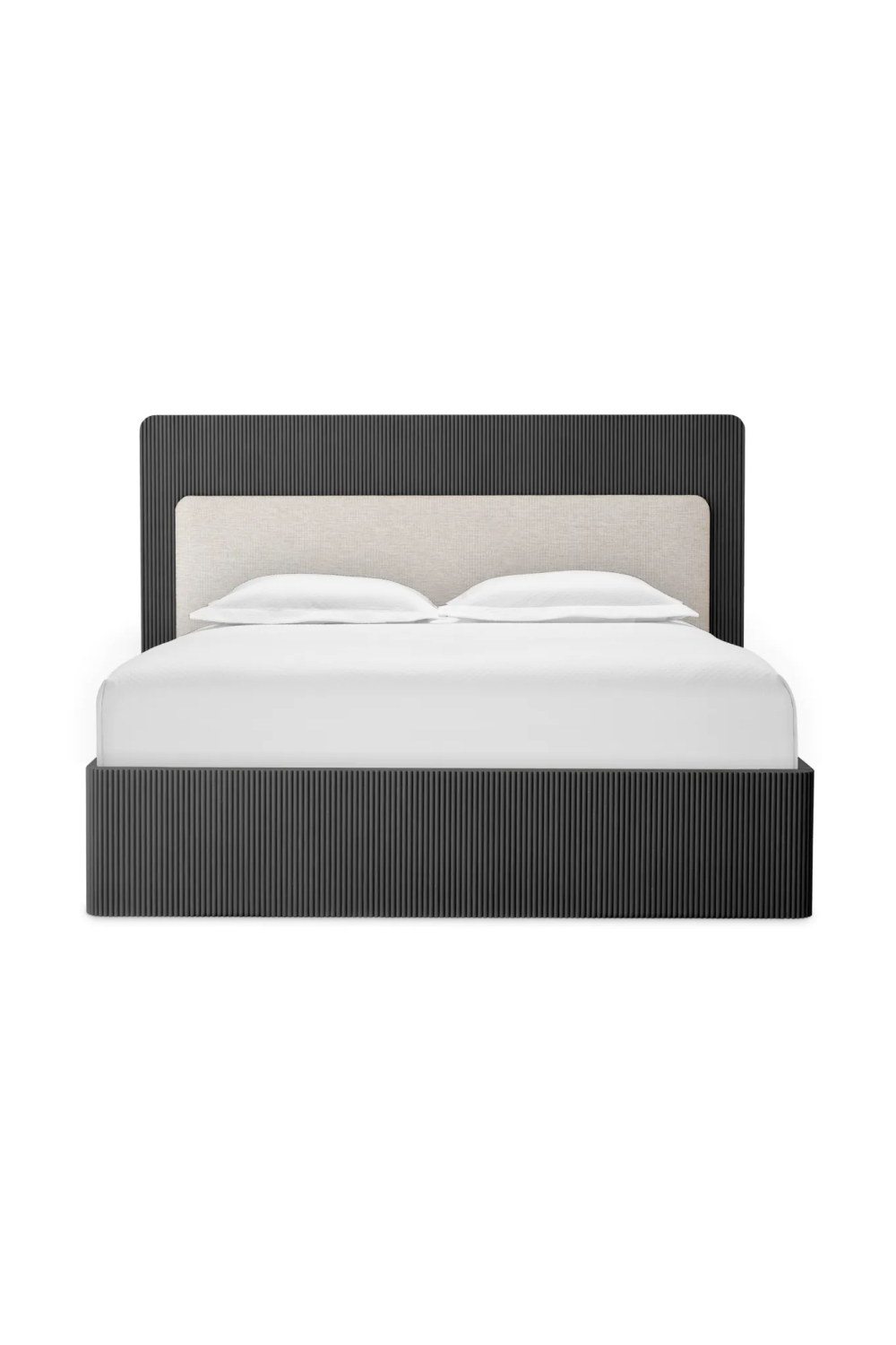 Dark Ribbed Wood Queen Bed | Eichholtz Dimitrios | Oroa.com