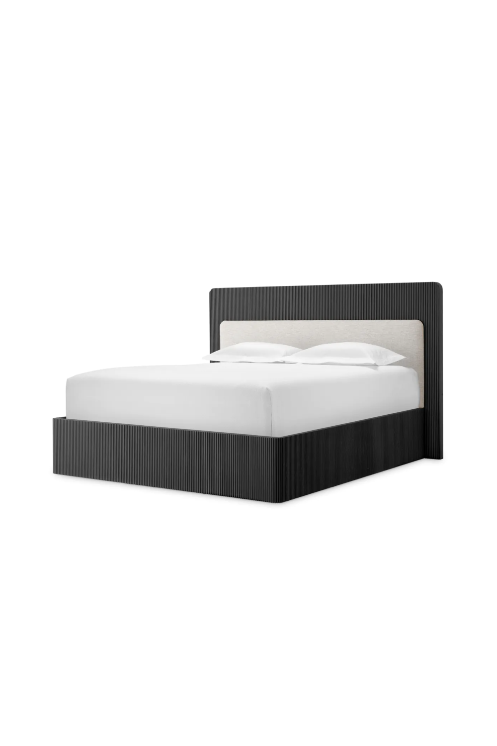 Dark Ribbed Wood Queen Bed | Eichholtz Dimitrios | Oroa.com