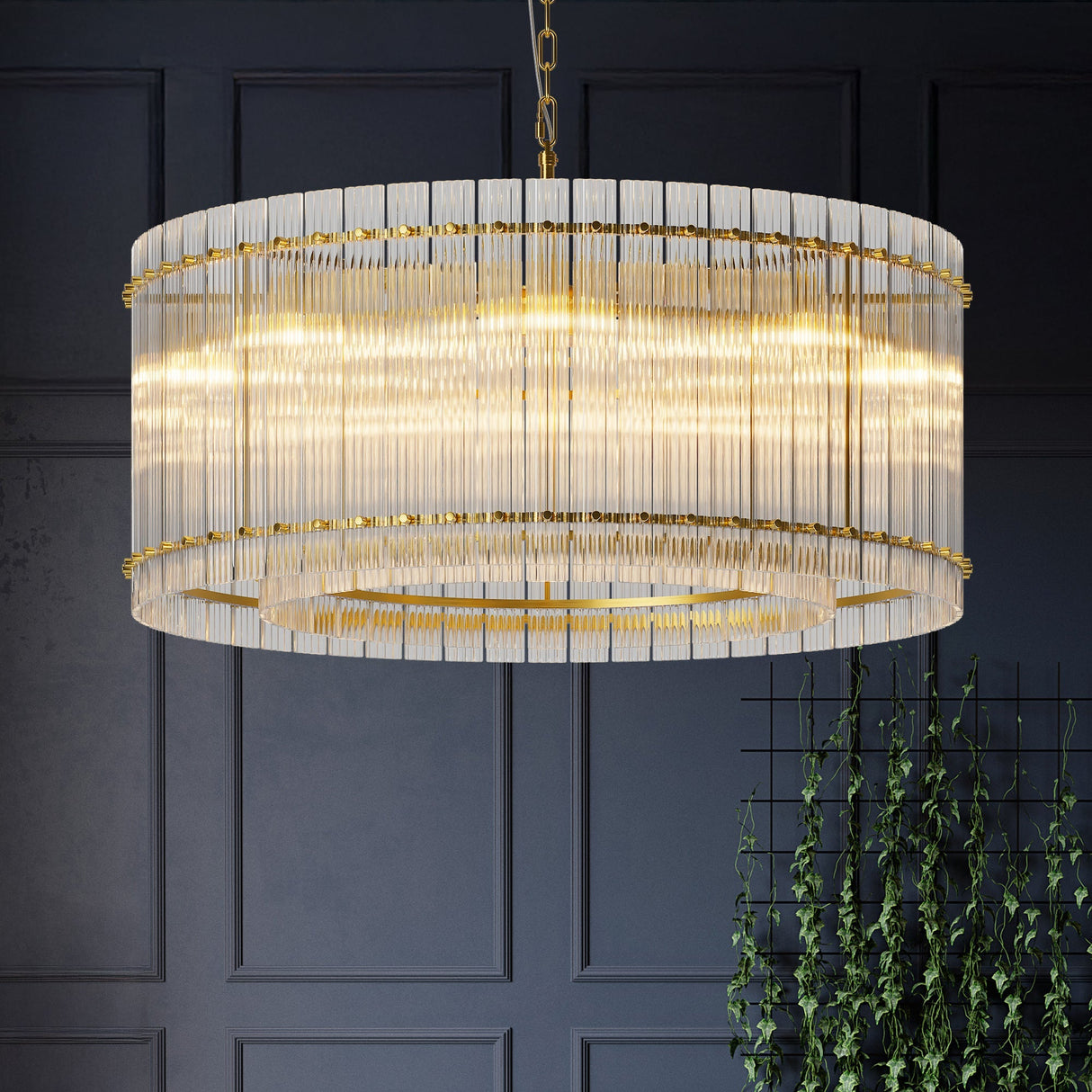 Modern Gold Round 8-Light Crystal Chandelier - OROA