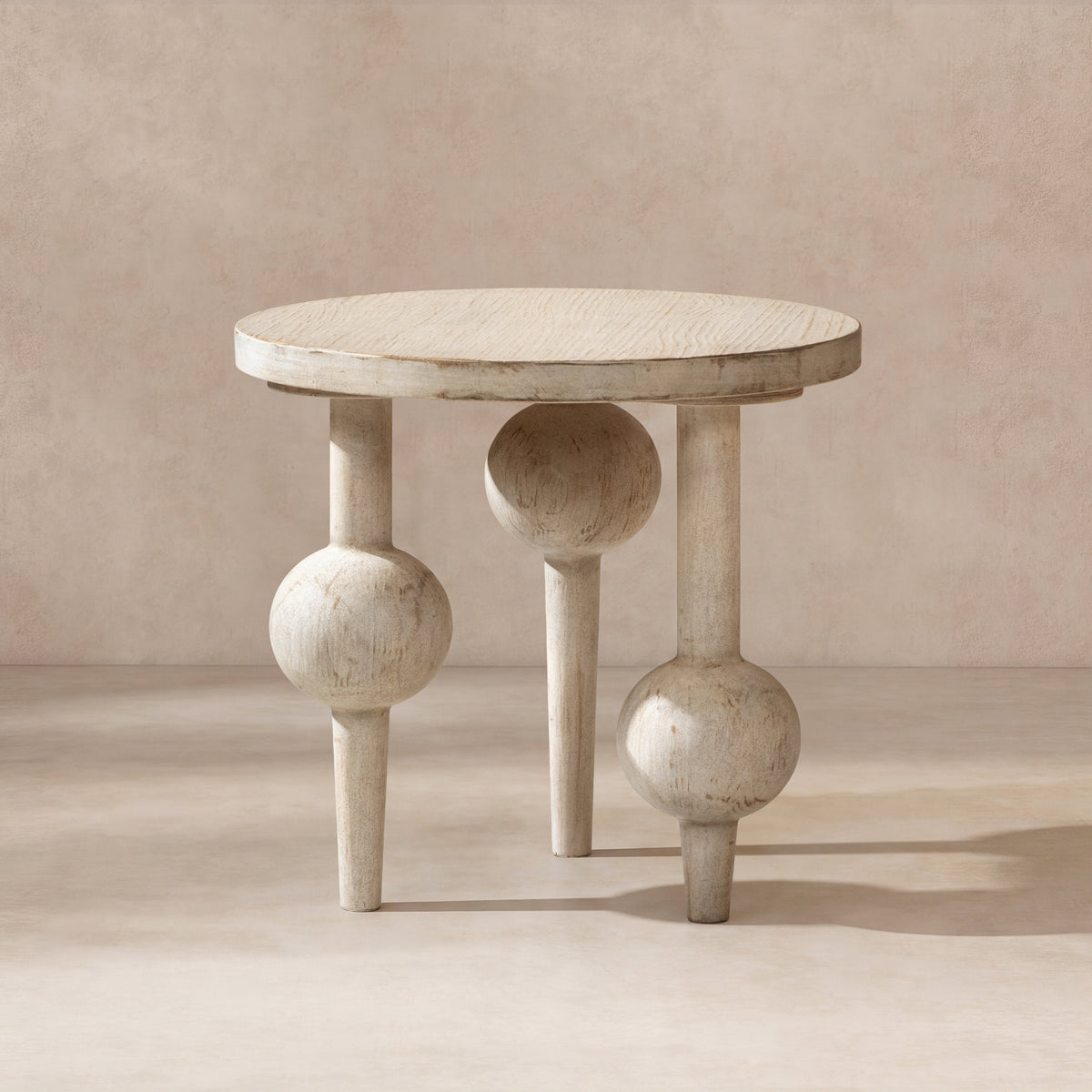 Whitewashed Reclaimed Pine Side Table | Catchy
