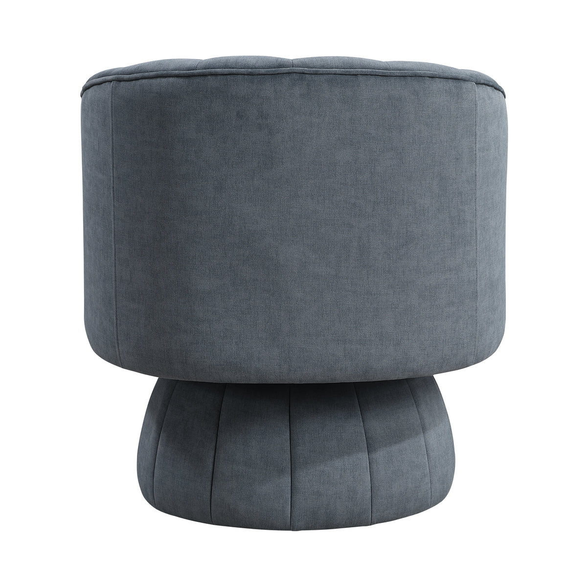 Dark Gray Channel Stitched Velvet Swivel Chair – OROA, view 5