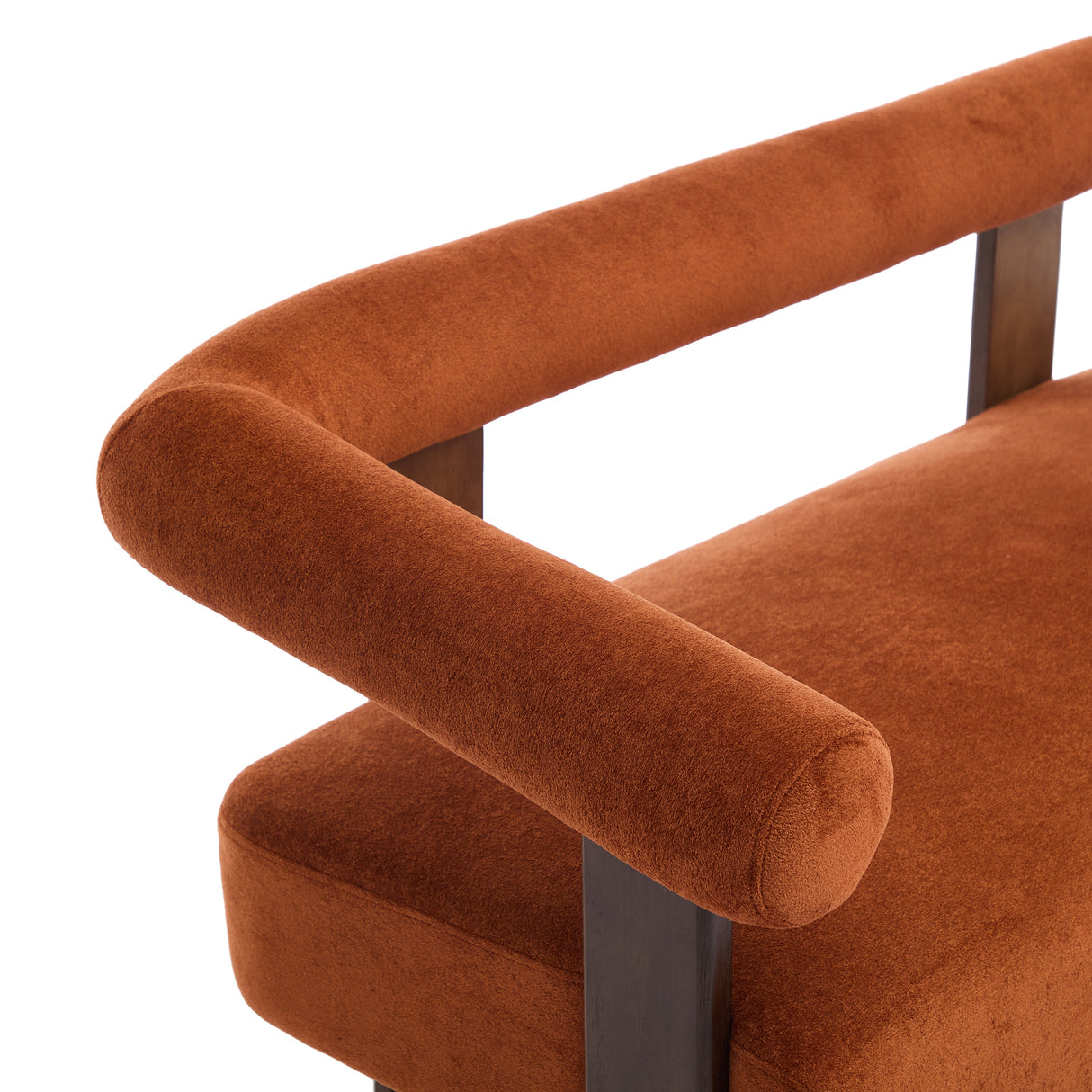 Round Orange Bouclé Loveseat - OROA