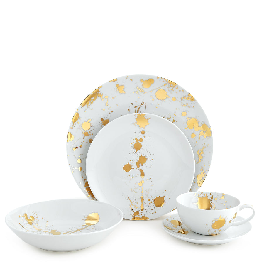 Gold Splatter Porcelain Serving Platter | Jonathan Adler 1948 | Oroa.com